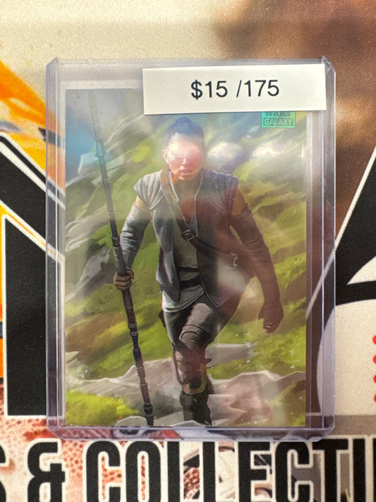 2025 Topps Star Wars Galaxy Rey Green Raywave Refractor /175