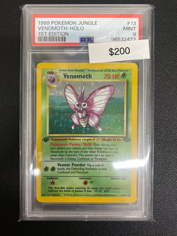 Pokémon 1st Edition Jungle Venomoth Holo PSA 9