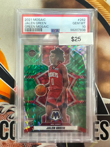 2021 Panini Mosaic NBA Jalen Green Rookie Green Mosaic PSA 10