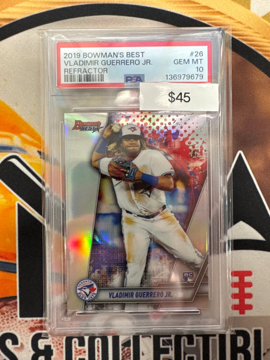 2019 Bowman’s Best MLB Vladimir Guerrero Jr. Rookie Refractor PSA 10