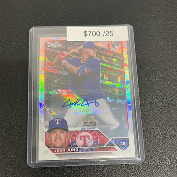 2023 MLB Topps Chrome Josh Jung Logofractor Image Variation Rookie Auto /25