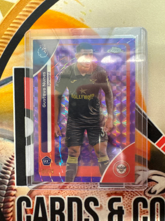 2026 Topps Chrome English Premier League Gustavo Nunes Rookie Purple Geometric /75