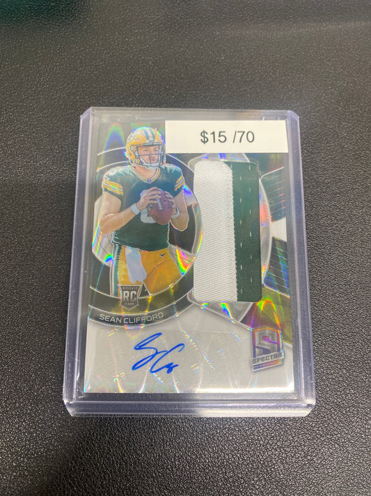 2023 NFL Spectra Sean Clifford Rookie Patch Auto /70