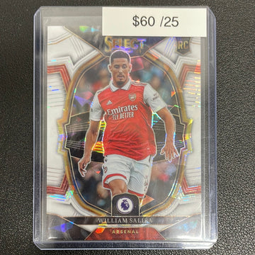 2022-23 Select Premier League William Saliba White Cracked Ice Rookie /25