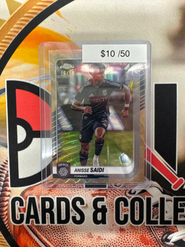 2025-26 Topps Chrome Mania MLS Anisse Saidi Rookie Gold Wave Refractor /50