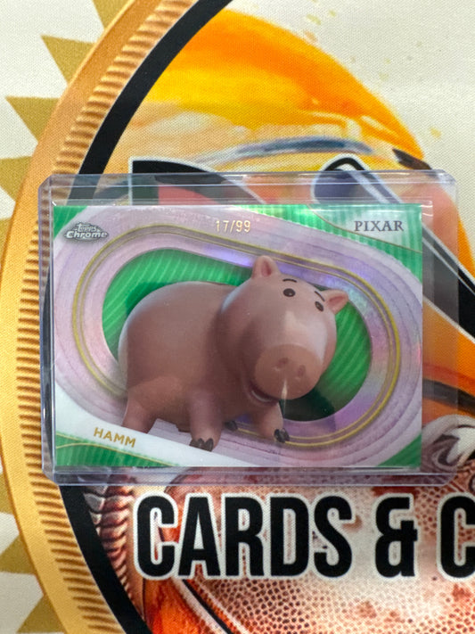 2025 Topps Chrome Disney Hamm Green Refractor /99