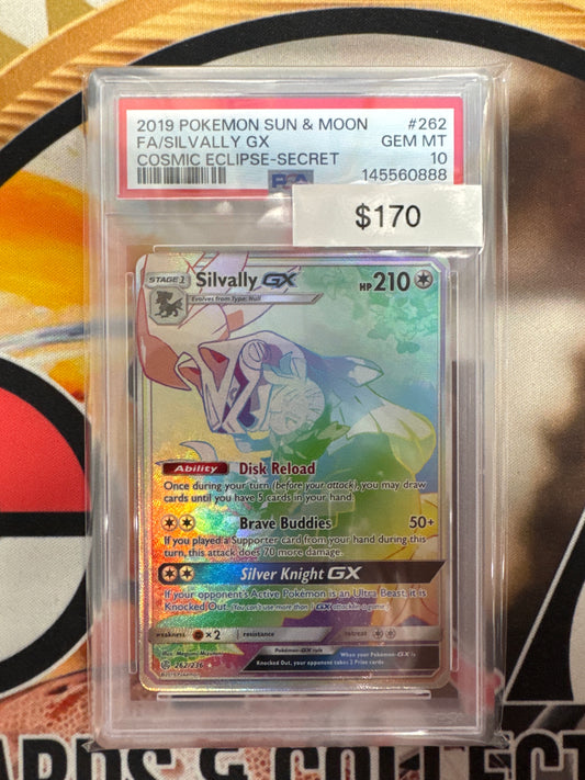 2019 Pokemon Sun & Moon Full Art Silvally Gx Cosmic Eclipse Secret 262/236 PSA 10