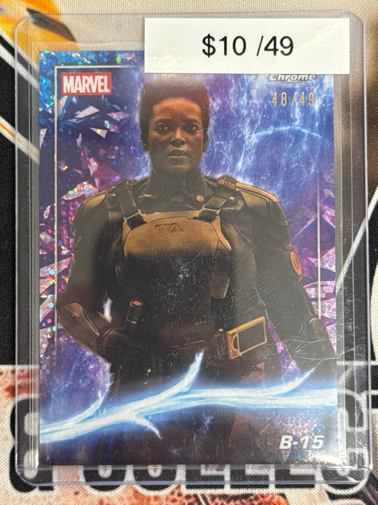 2025 Topps Chrome Marvel Studios B-15 Ms. Marvel Speckle Refractor /49