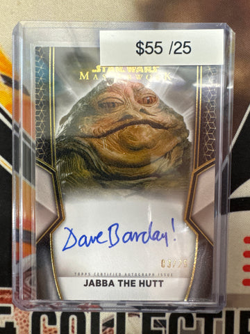 2025 Topps Star Wars Masterwork David Barclay As Jabba The Hutt Autograph Canvas Refractor /25