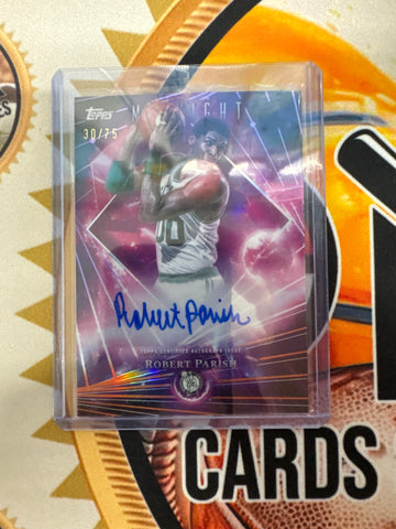 2025-26 Topps Midnight NBA Robert Parish Dark Matter Autograph Orange Refractor /75
