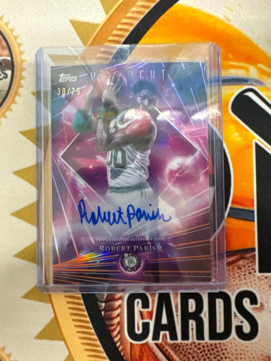2025-26 Topps Midnight NBA Robert Parish Dark Matter Autograph Orange Refractor /75