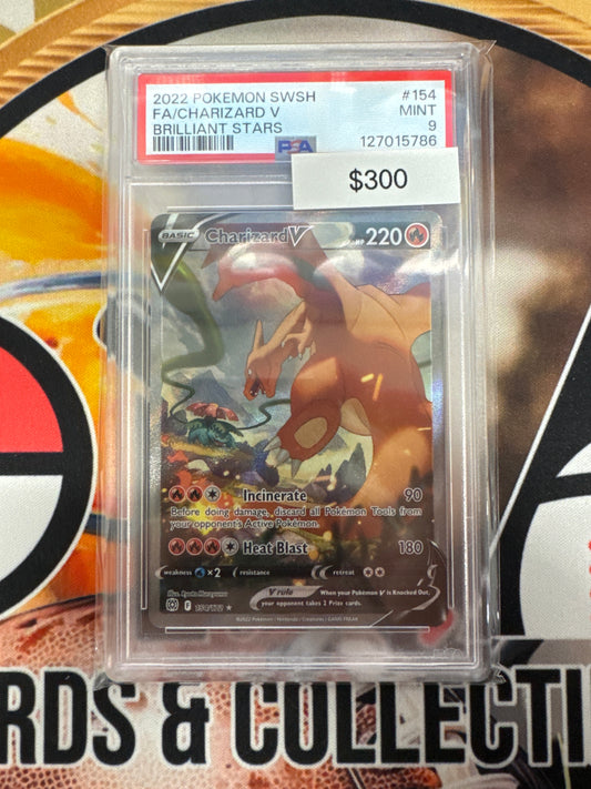 2022 Pokémon Charizard V Brilliant Stars Alt Art PSA 9