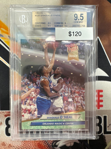 1992-93 Fleer Ultra Basketball Shaquille O’Neal Rookie BGS 9.5