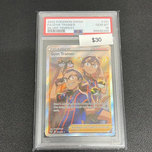 2022 Pokémon Gym Trainer Silver Tempest Full Art 191/195 PSA 10