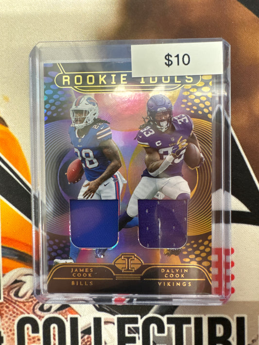 2022 Panini Illusions NFL James Cook & Dalvin Cook Rookie Idols Dual Patch
