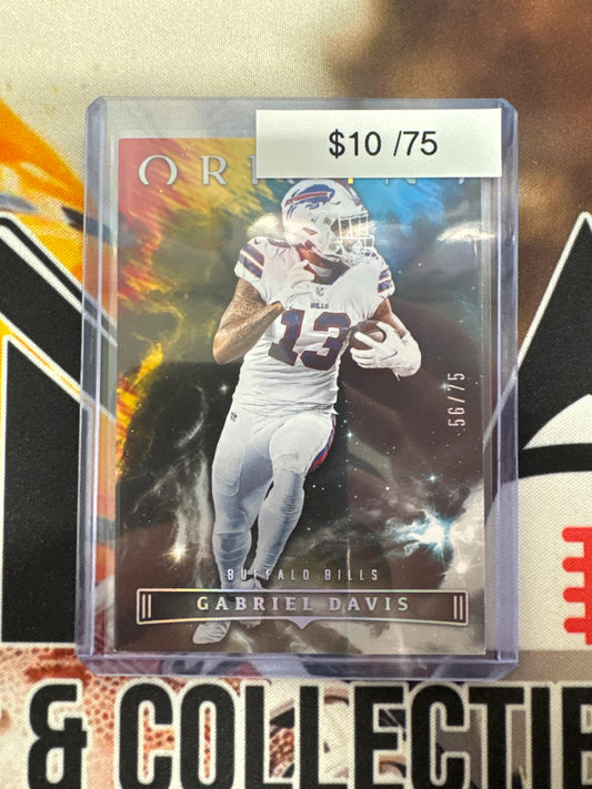 2022 Panini Origins NFL Gabriel Davis Black Prizm /75