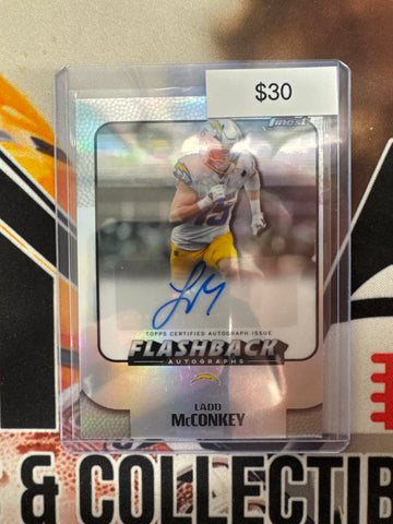 2025 Topps Finest NFL Ladd McConkey Flashback Autograph Refractor
