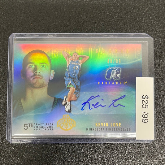 2008-09 NBA Radiance Kevin Love Rookie Auto /99