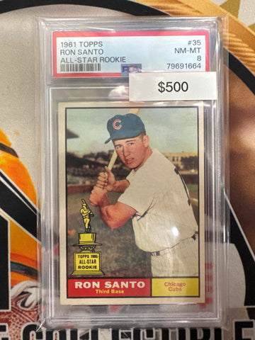 1961 Topps MLB Ron Santo All-Star Rookie PSA 8