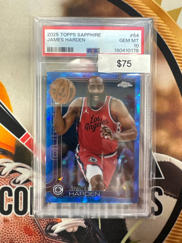 2025 Topps Chrome NBA Sapphire James Harden PSA 10