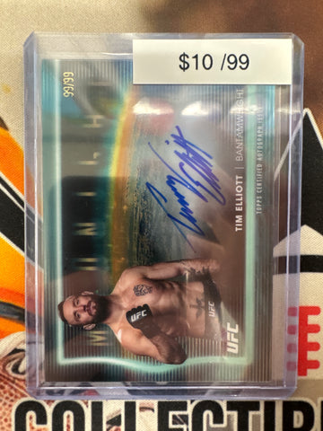 2025 Topps Midnight UFC Tim Elliott Horizon Signatures Aqua Refractor /99