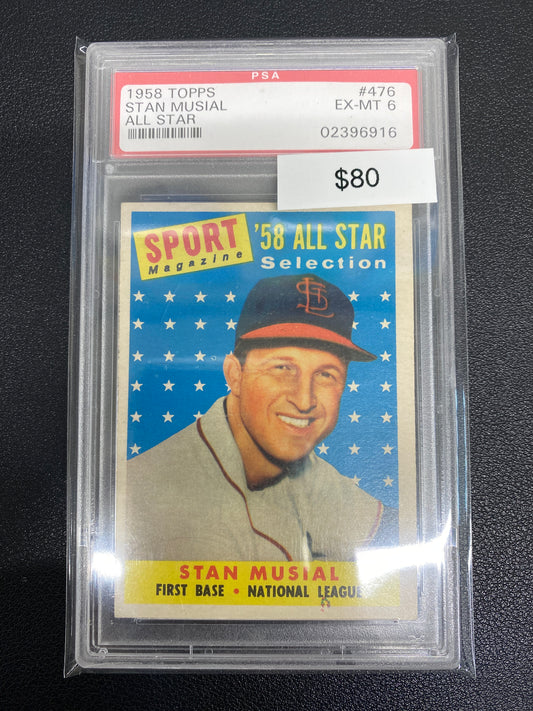 1958 Topps Stan Musial All Star Sport Magazine PSA 6