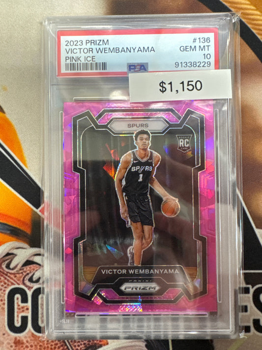 2023 Panini Prizm NBA Victor Wembanyama Rookie Pink Ice PSA 10