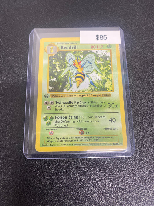 Pokémon Beedrill Base Set 1st Edition Shadowless 17/102