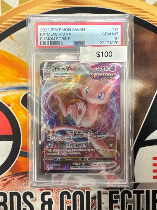 2021 Pokemon SWSH Mew Ex 114/264 Full Art Fusion Strike PSA 10