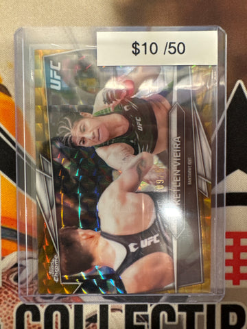 2026 Topps Chrome UFC Ketlen Vieira Gold Geometric Refractor /50