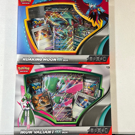 Pokémon Roaring Moon or Iron Valiant EX Box