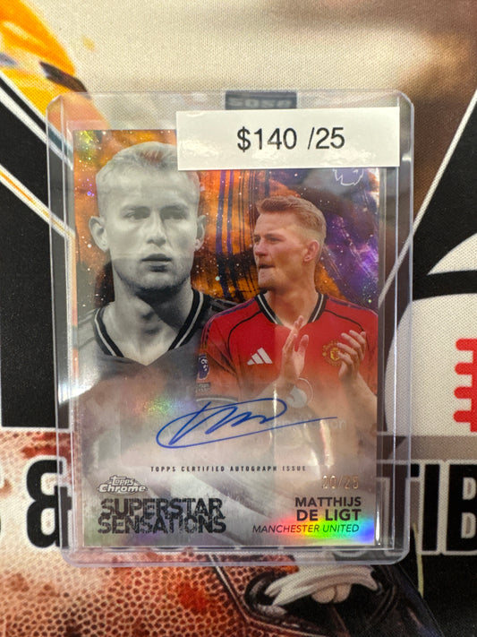 2026 Topps Chrome English Premier League Matthijs De Ligt Superstar Sensations Autograph Orange /25