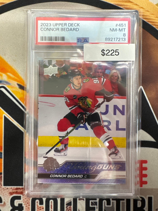 2023 Upper Deck NHL Connor Bedard Rookie Young Guns PSA 8