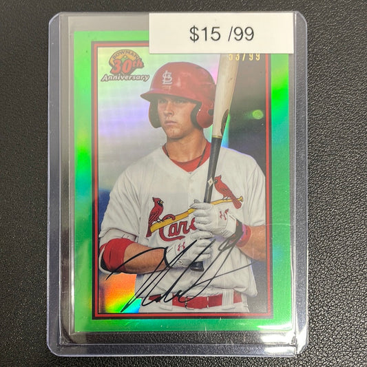 2019 Bowman Chrome 30th Anniversary Green Refractor Nolan Gorman /99