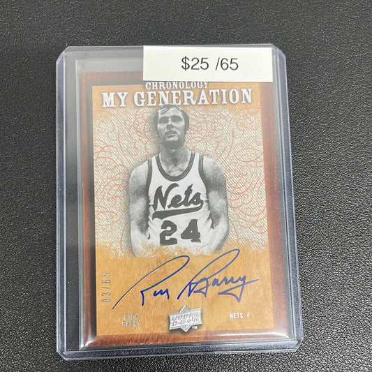 2007-08 NBA Chronology Rick Barry My Generation Auto /65