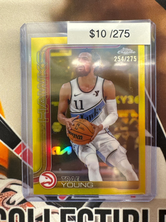 2025-26 Topps Chrome NBA Trae Young Yellow Refractor /275
