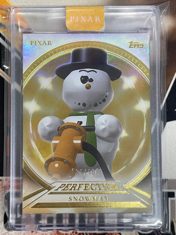 2025 Topps Pixar Gold Snowman Perfection /100