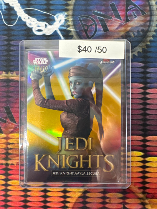 2025 Topps Finest Star Wars Jedi Knight Aayla Secura Jedi Knights Insert Gold Refractor /50
