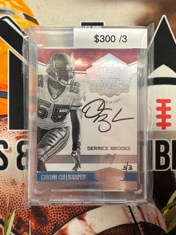 2016 Panini Plates & Patches Derrick Brooks Pro Football Hall Of Fame Autograph /3
