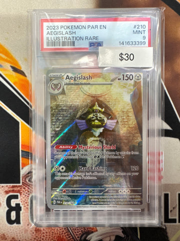 Pokémon Aegislash 210/182 Paradox Rift Illustration Rare PSA 9