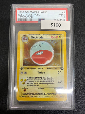 Pokémon 1st Edition Jungle Electrode Holo PSA 9