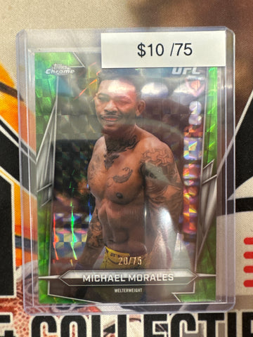 2026 Topps Chrome UFC Michael Morales Green Geometric Refractor /75