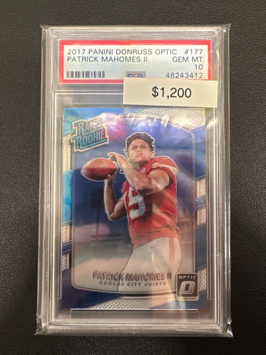 2017 Panini Donruss Optic Patrick Mahomes II Rated Rookie PSA 10