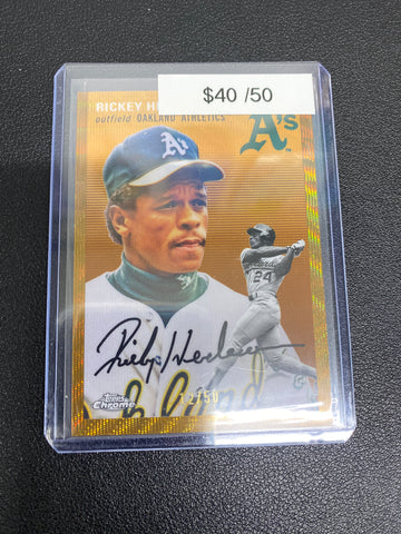 2023 MLB Topps Chrome Rickey Henderson Gold Wave /50