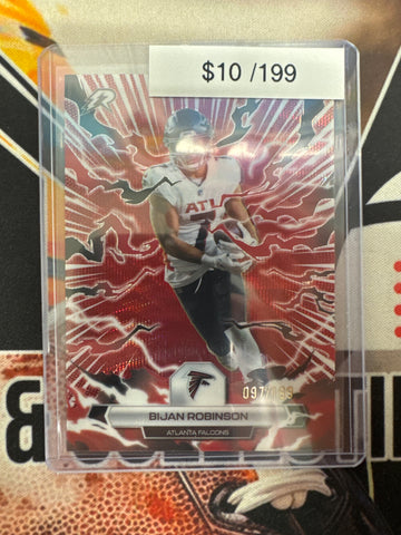 2026 Topps Resurgence NFL Bijan Robinson Crimson Surge Refractor /199