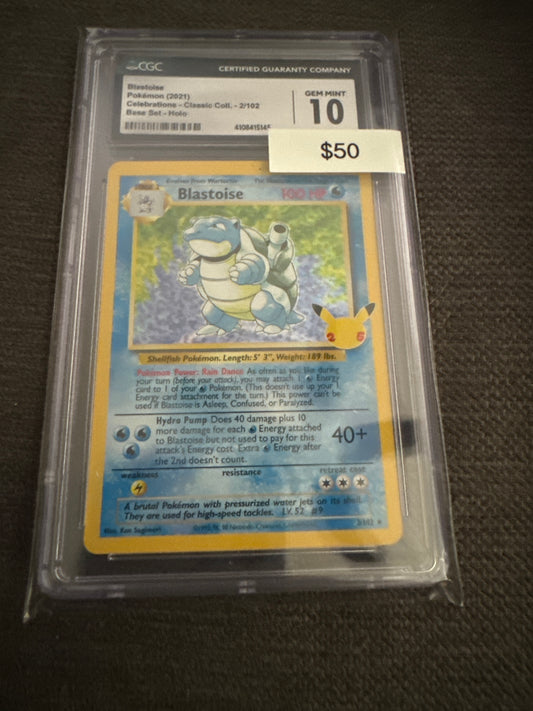 Pokemon Blastoise 2/102 celebrations CGC 10