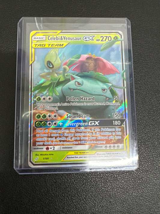 Pokemon Celebi & Venusaur GX 1/181 Team Up