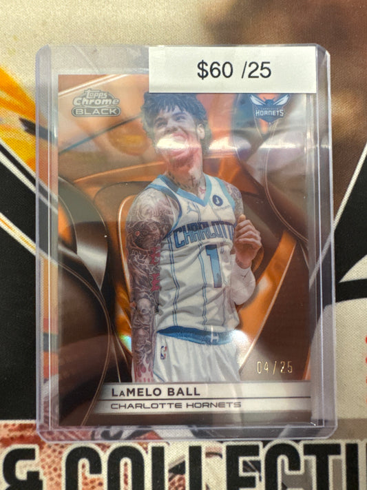 2026 Topps Chrome Black NBA LaMelo Ball Orange Refractor /25