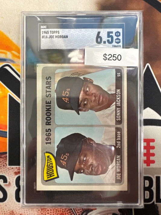 1965 Topps MLB 1965 Rookie Stars Joe Morgan & Sonny Jackson SGC 6.5