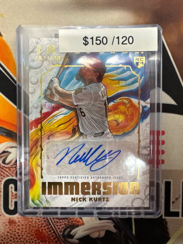 2025 Topps Inception MLB Nick Kurtz Inception Immersion Autograph Rookie /120